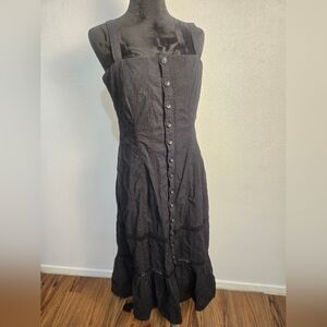 Idyllwind Black Button-Front Maxi Dress